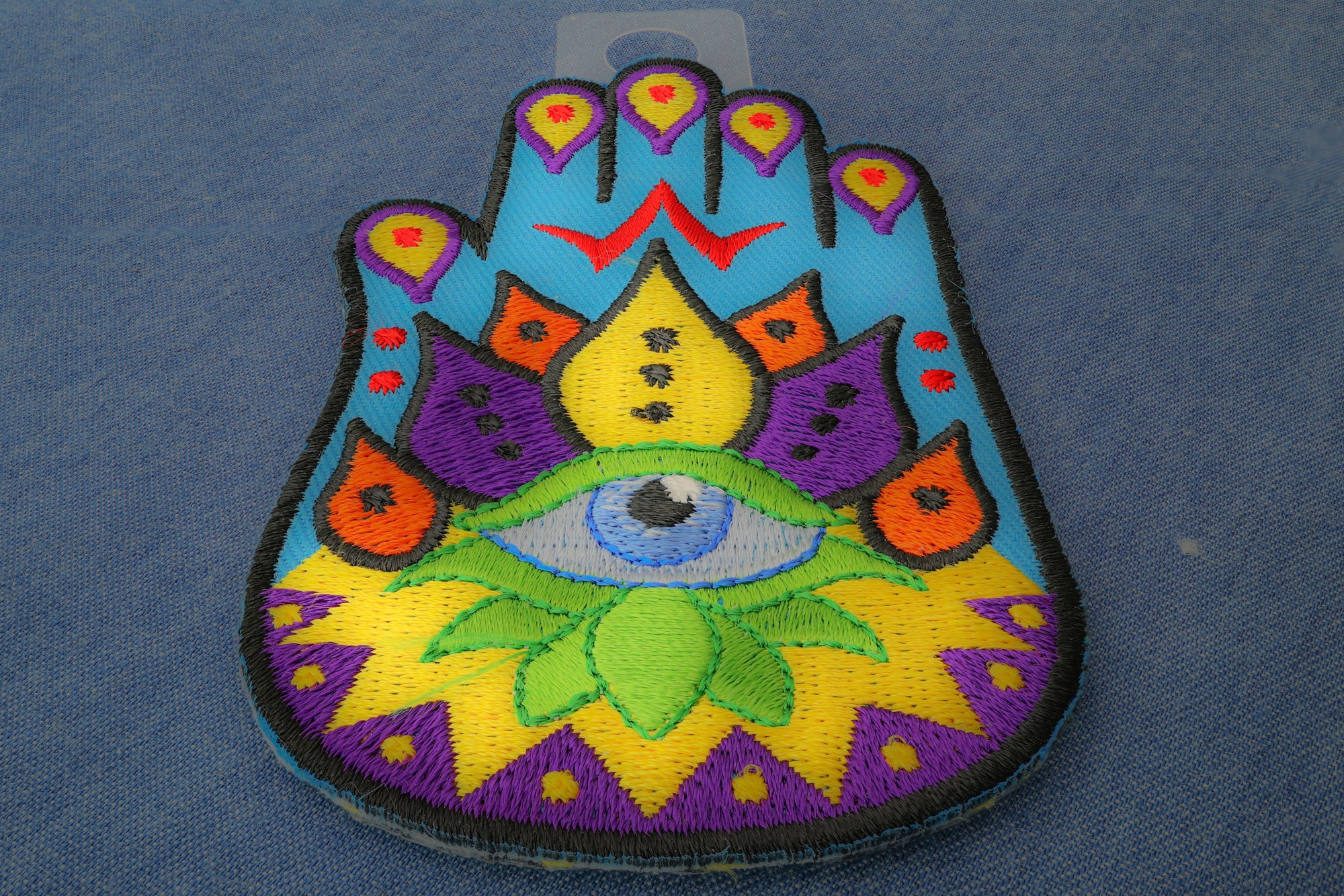 Spiritual Hand Iron-On Patch - Symbolic Design for Inner Peace and Good Vibes ( 4 x 3 inch )
